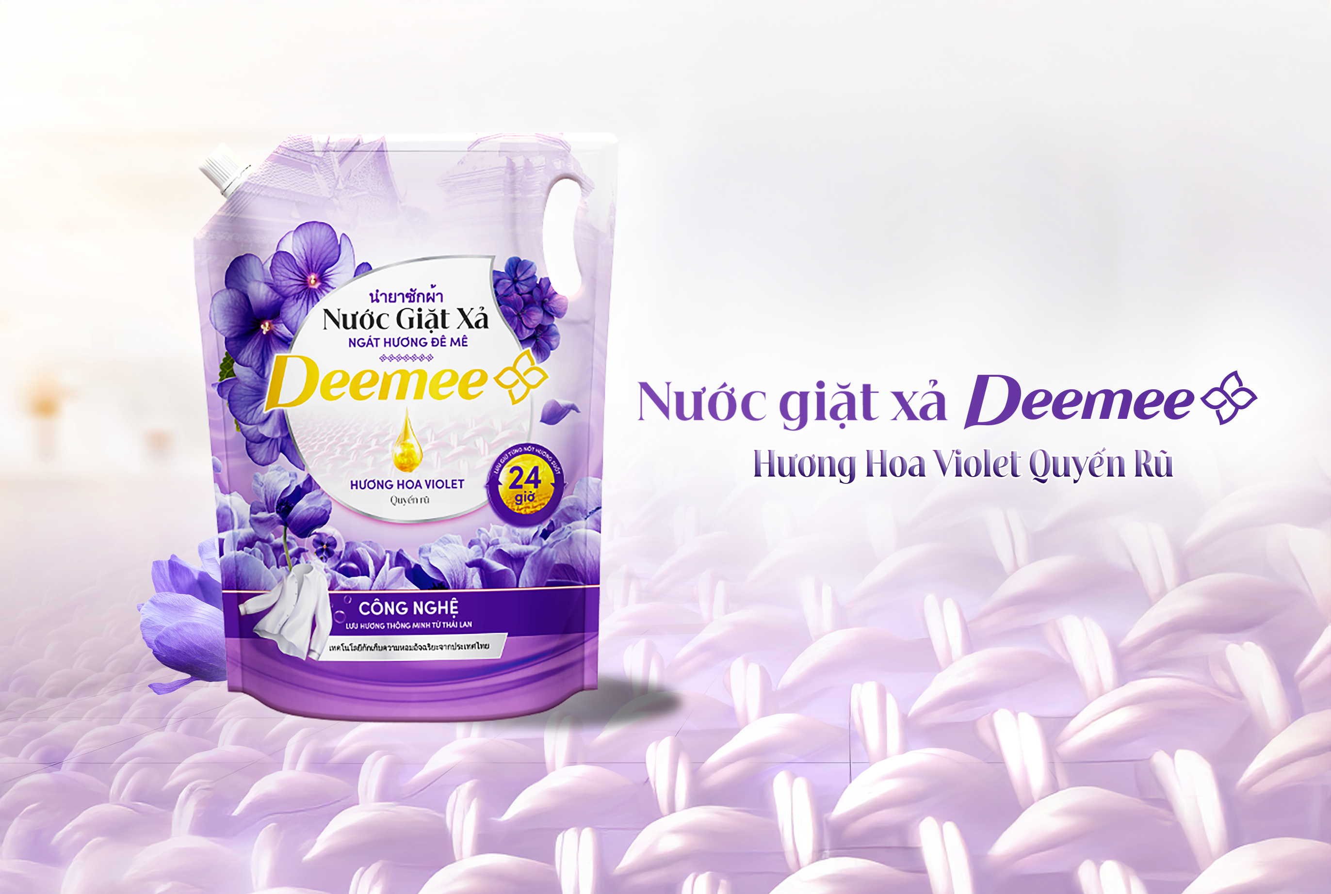Nước giặt xả Deemee Hương hoa violet quyến rũ