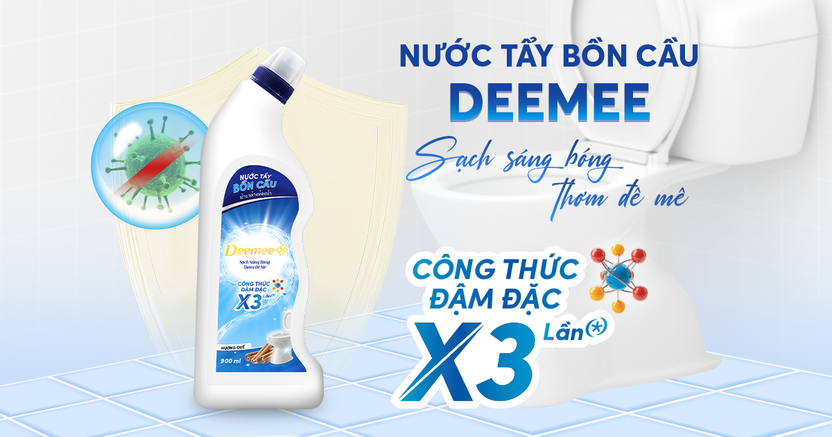 Nước tẩy bồn cầu Deemee - Sạch sáng bóng, thơm đê mê