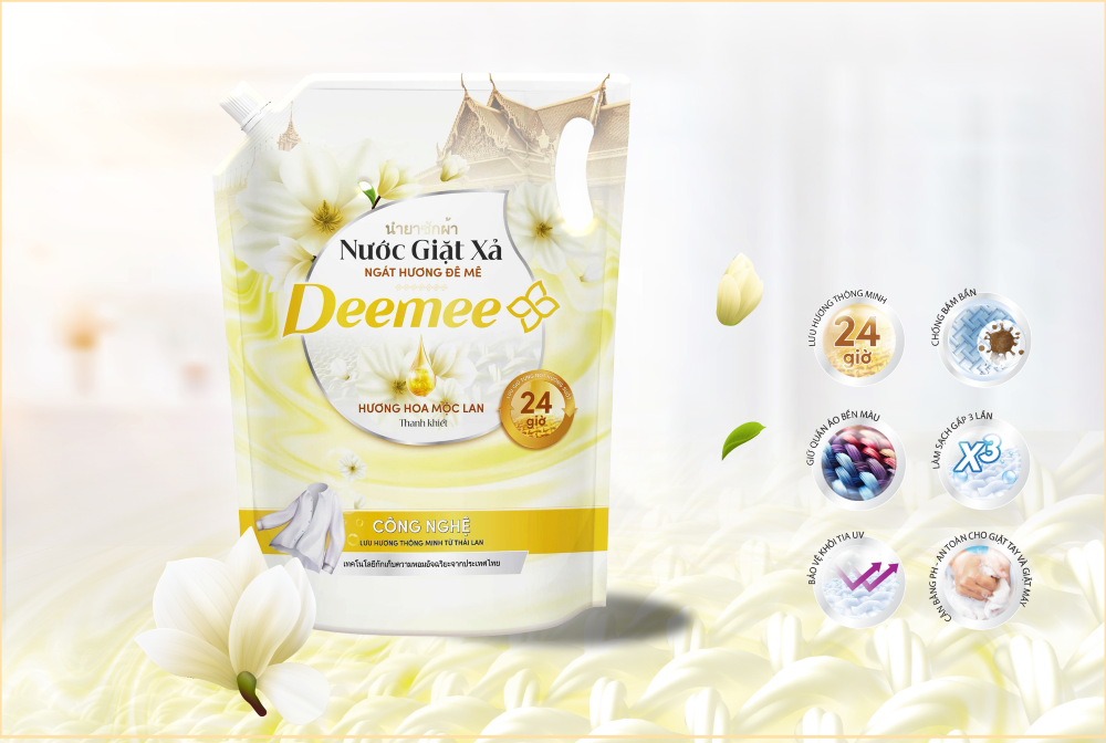 Nước Giặt Xả Deemee Hương Hoa Mộc Lan Thanh Khiết 2kg